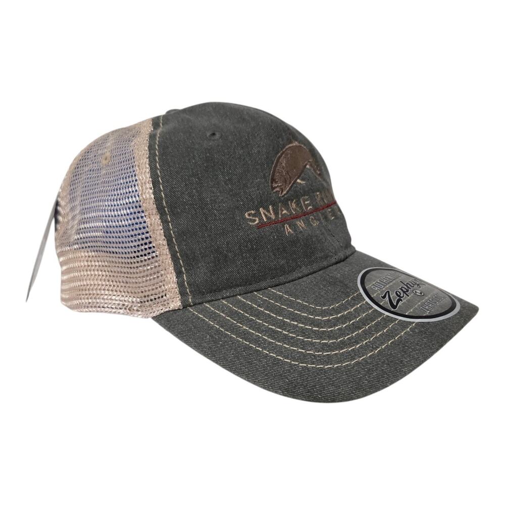 Snake River Angler Trucker Hat Jackson Hole Wyoming Zephyr Fishing Mesh Cap New